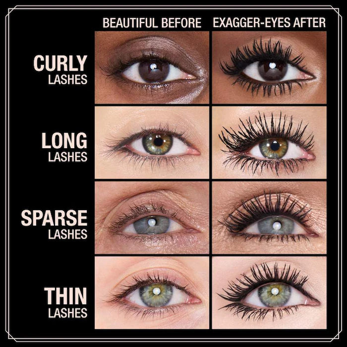 Charlotte Tilbury
Exagger-eyes Volumizing and Curling Mascara Color: Exagger-black - black