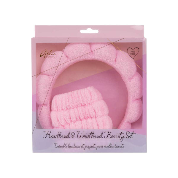 ARIA BEAUTY
Headband & Wristband Beauty Set in Pastel Pink