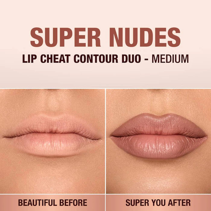Charlotte Tilbury
Super Nudes Lip Cheat Contour Duo Lip Liner Color: Medium - Sculpt: Neutral Cool Taupe Fill: Warm Sepia