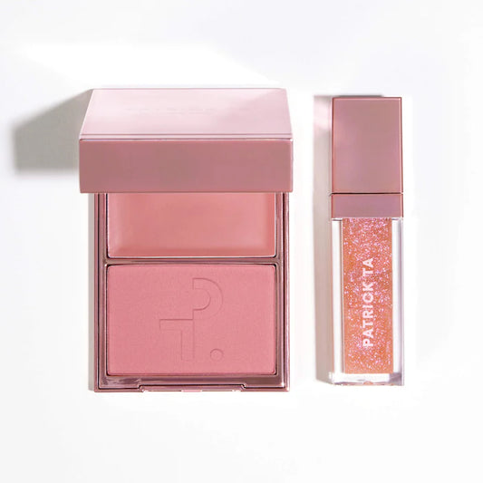 PATRICK TA
Patrick's Glow and Gloss Set: Major Headlines Blush Duo and Lip Gloss Makeup Gift Set Color: Ice Me Down