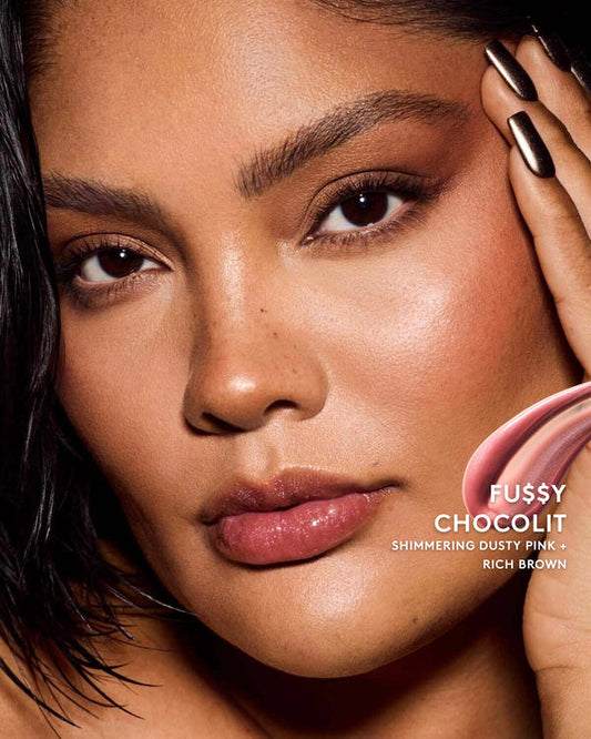 Fenty Beauty By Rihanna Gloss Bomb Swirl Twisted Lip Luminizer Fu$$y Chocolit - shimmering dusty pink/shimmering rich brown