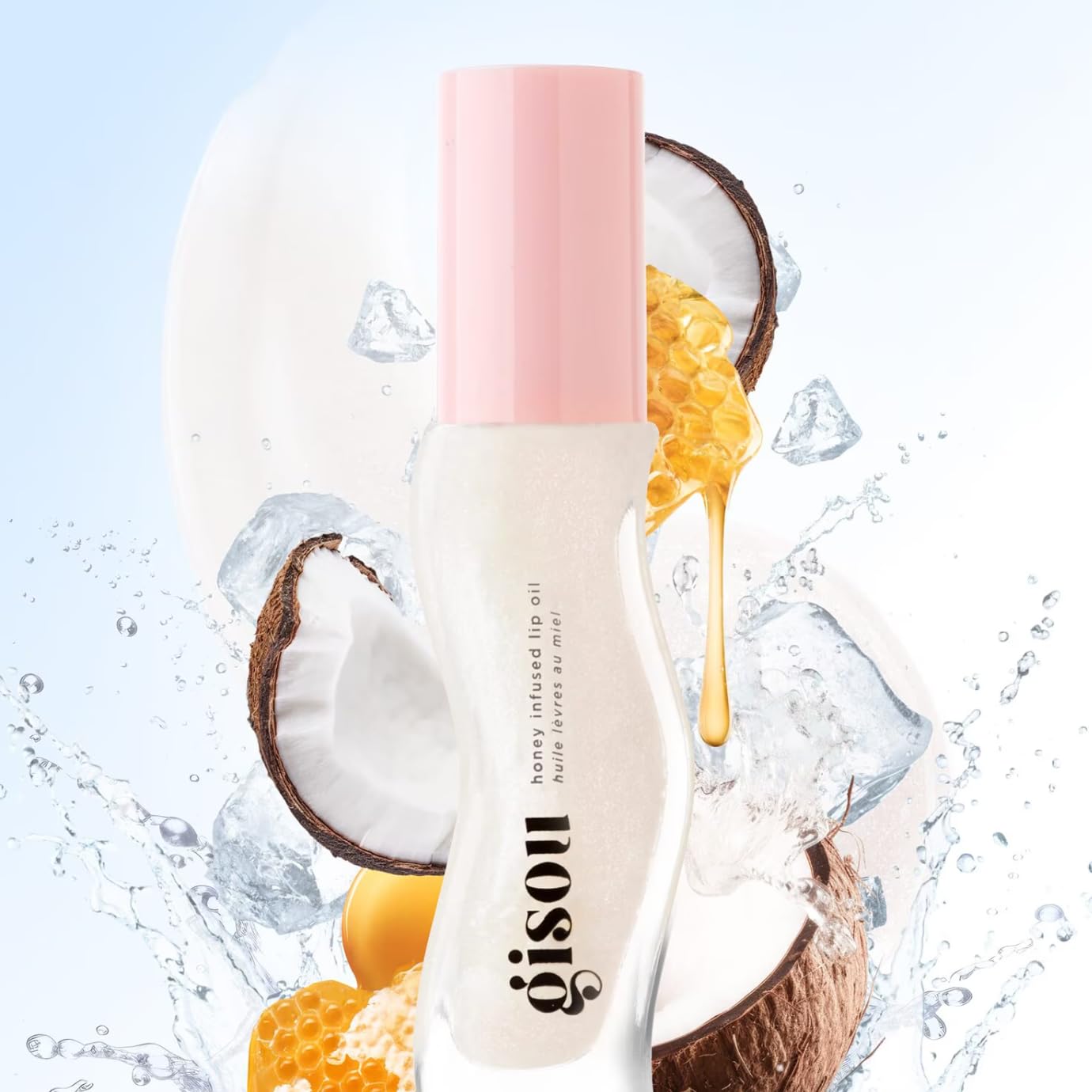 Gisou Honey Infused Hydrating Lip Oil Color:Coconut Frost
