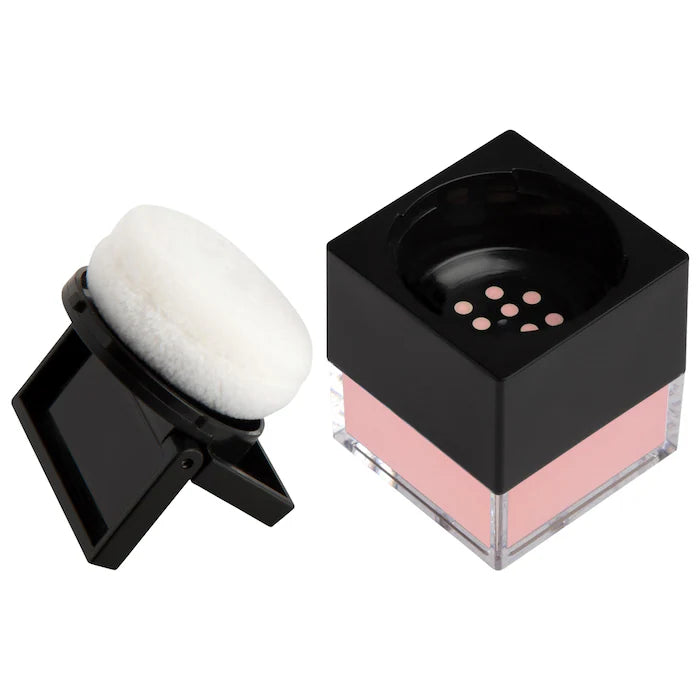 HUDA BEAUTY
Mini Easy Bake Loose Baking & Setting Powder Color: Cherry Blossom - sheer soft pink. brighten and disguise under-eye darkness