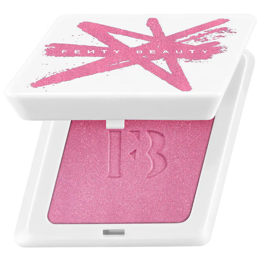 Fenty Beauty by Rihanna 
Fenty Cheeks Suede Waterproof Powder Blush Color: Wattabrat - shimmering baby pink