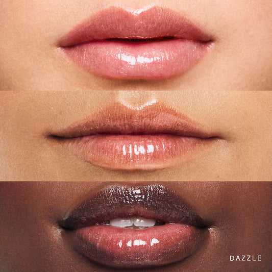 Rare Beauty by Selena Gomez
Positive Light Luminizing Lip Gloss Color: Dazzle - sheer blue with multicolored shimmer