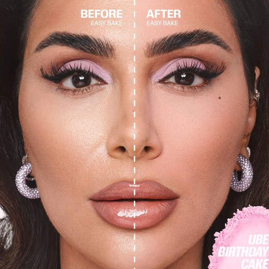 HUDA BEAUTY 
Easy Bake Blurring Loose Baking & Setting Powder Color: Ube Birthday Cake - electric lilac with subtle pink hues for a bright & rosy look