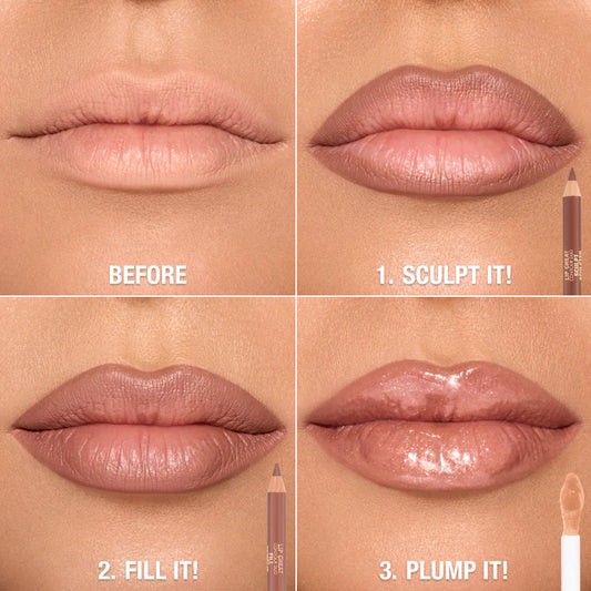 Charlotte Tilbury
Super Nudes Lip Cheat Contour Duo Lip Liner Color: Medium - Sculpt: Neutral Cool Taupe Fill: Warm Sepia