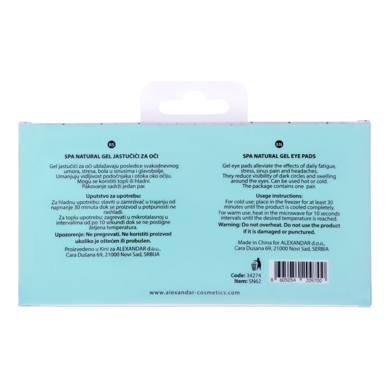 SPA NATURAL
Gel Eye Pads SPA NATURAL Hot & Cold Cucumber