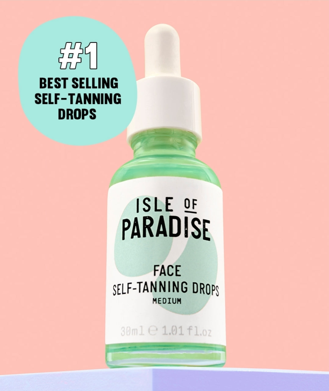 ISLE OF PARADISE Medium Self-Tanning Face Drops Size:30ml