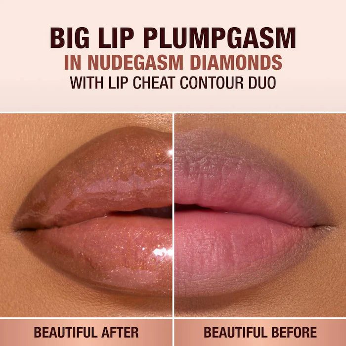 Charlotte Tilbury
Big Lip Plumpgasm Plumping Lip Gloss Color: Nudegasm Diamonds - Sheer, champagne-nude