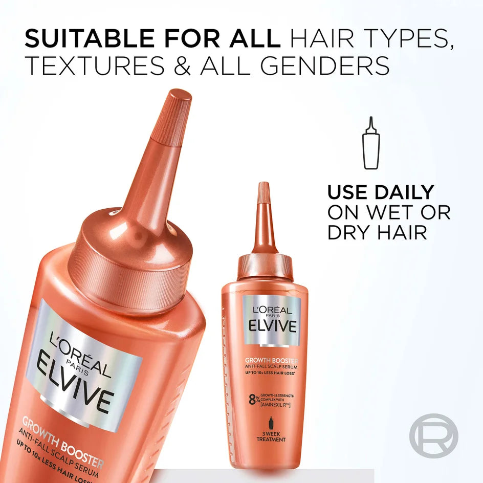 L'Oreal Paris Elvive Growth Booster Scalp Serum, Anti Hair Loss Scalp Treatment, 102ml