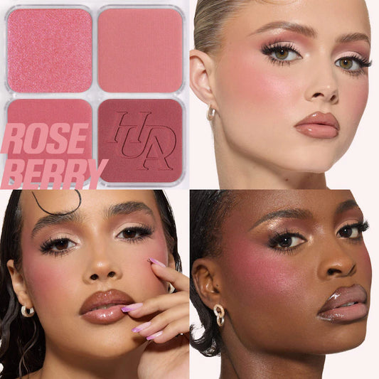 HUDA BEAUTY
Blush Filter Blurring Blushlighters Palette Color: Rose Berry - A diffused blend of Rosewood, mauve, and dusty rose tones