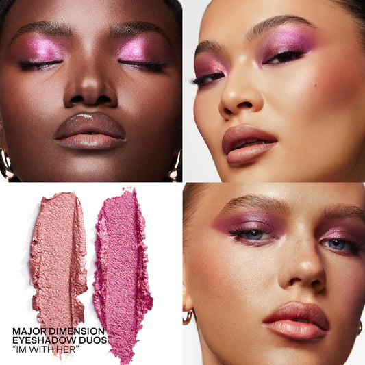PATRICK TA
Major Dimension Eye Illusion Eyeshadow Duo Color: I'm With Her - rose gold sparkle