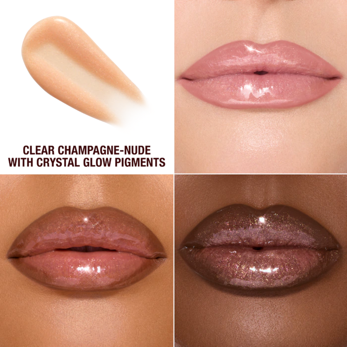 Charlotte Tilbury
Big Lip Plumpgasm Plumping Lip Gloss Color: Nudegasm Diamonds - Sheer, champagne-nude