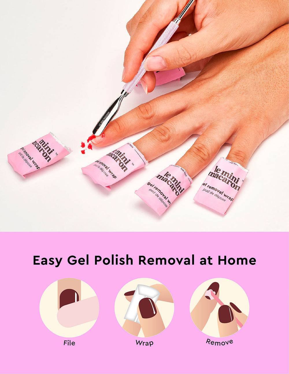 Le Mini Macaron Gel Polish Remover Wraps