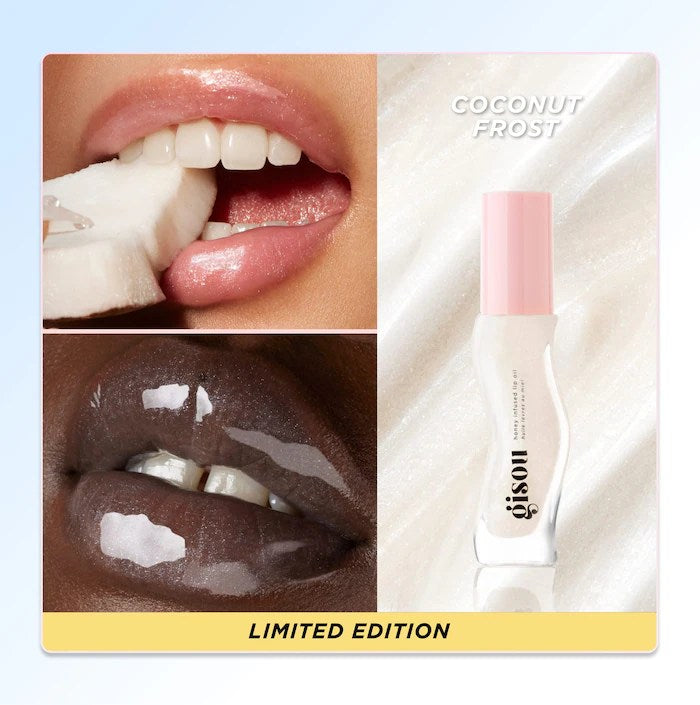 Gisou Honey Infused Hydrating Lip Oil Color:Coconut Frost