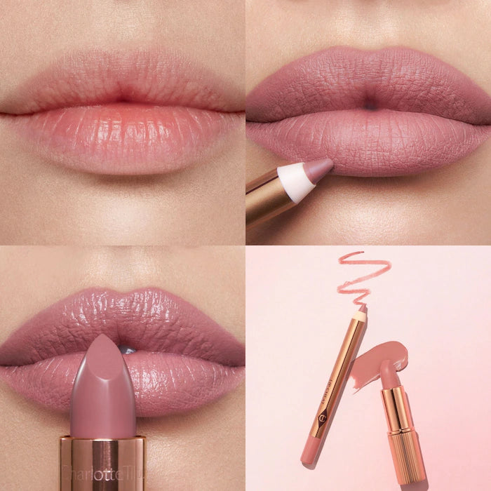 Charlotte Tilbury
Mini Pillow Talk Lipstick & Liner Set Color: Pillow Talk Fair - cool pink nude