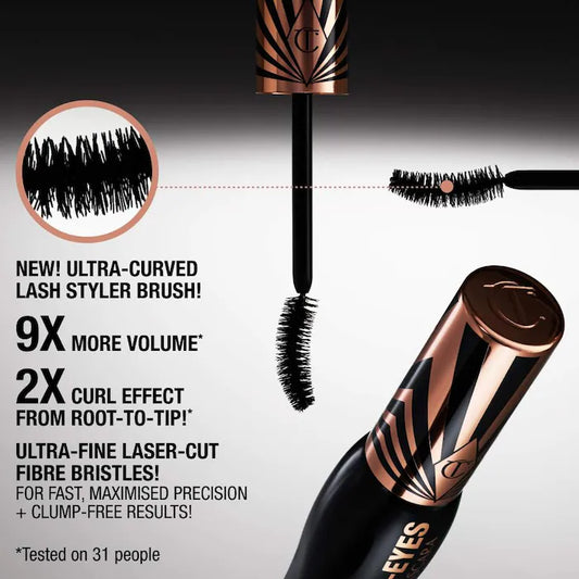 Charlotte Tilbury
Exagger-eyes Volumizing and Curling Mascara Color: Exagger-black - black
