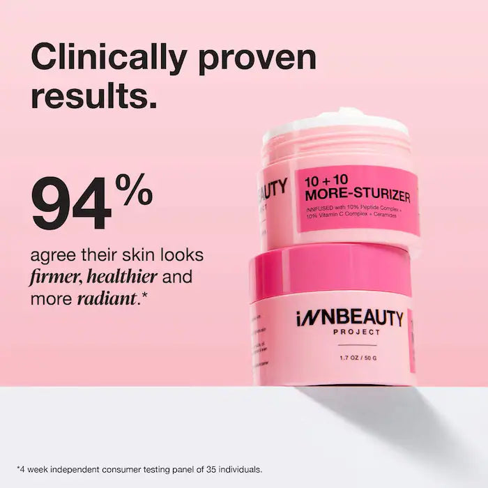 INNBEAUTY PROJECT
10 + 10 Moisturizer with 10% Vitamin C + 10% Peptide Complex + Ceramides Size:50ml