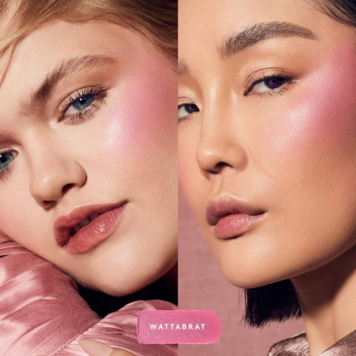 Fenty Beauty by Rihanna
Fenty Cheeks Suede Waterproof Powder Blush Color: Wattabrat - shimmering baby pink