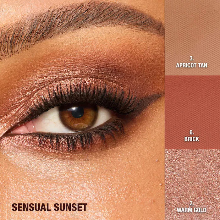 Charlotte Tilbury
Charlotte’s Beautifying Eye Trends Eyeshadow Palette Color: Sensual SunsetLimited Edition