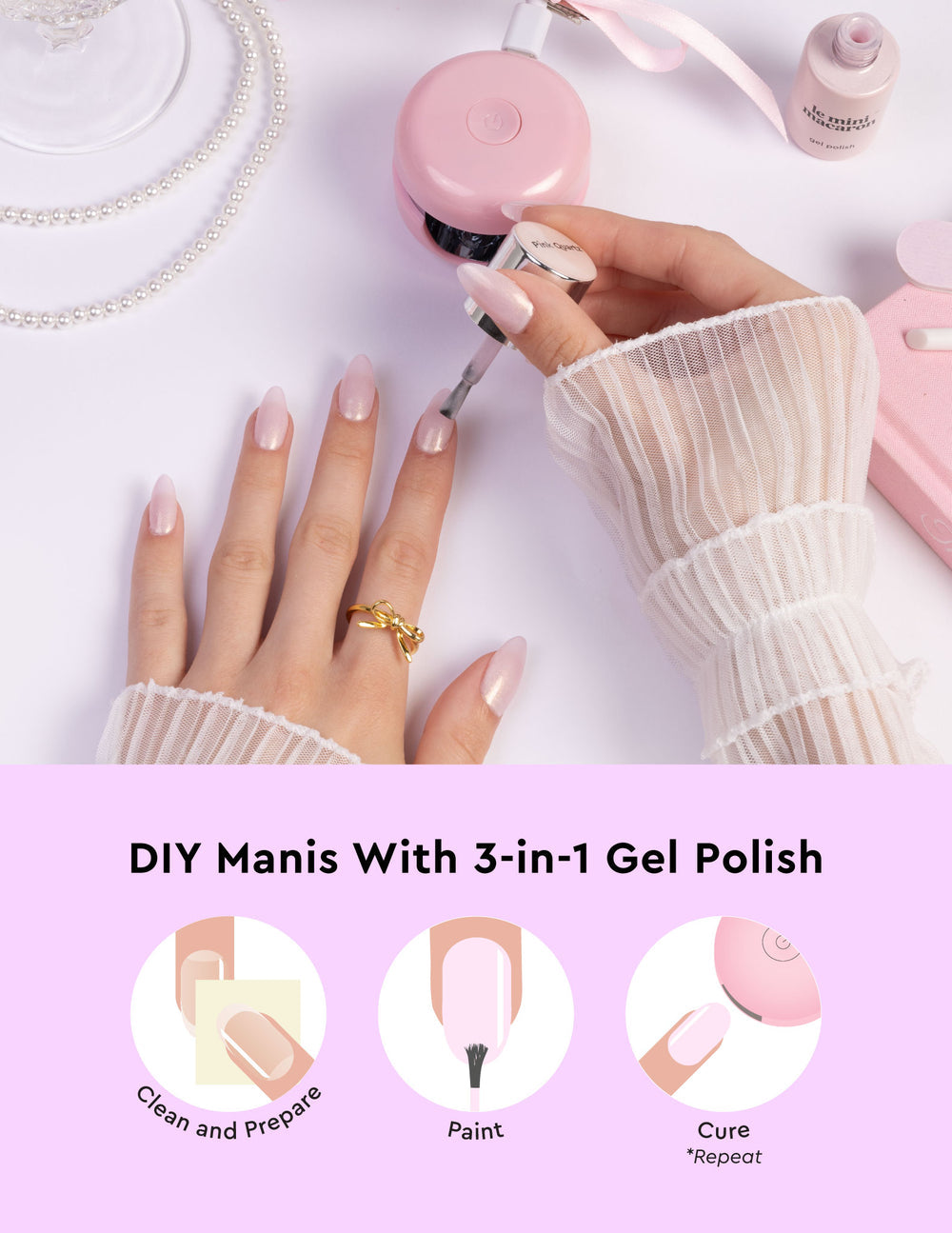 Le Mini Macaron Pink Quartz - Gel Manicure Kit