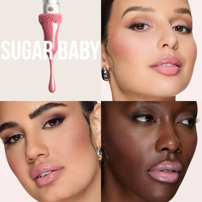 HUDA BEAUTY
Faux Filler Shiny Non-Sticky Lip Gloss Color: Sugar Baby - light pink