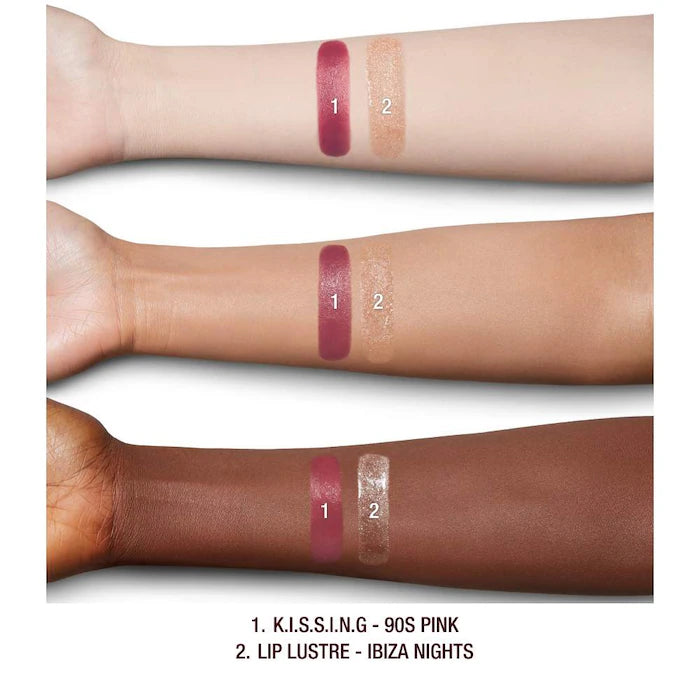 Charlotte Tilbury
K.I.S.S.I.N.G Lipstick and Lip Gloss Duos Color: 90's Pink - warm rosewood pink