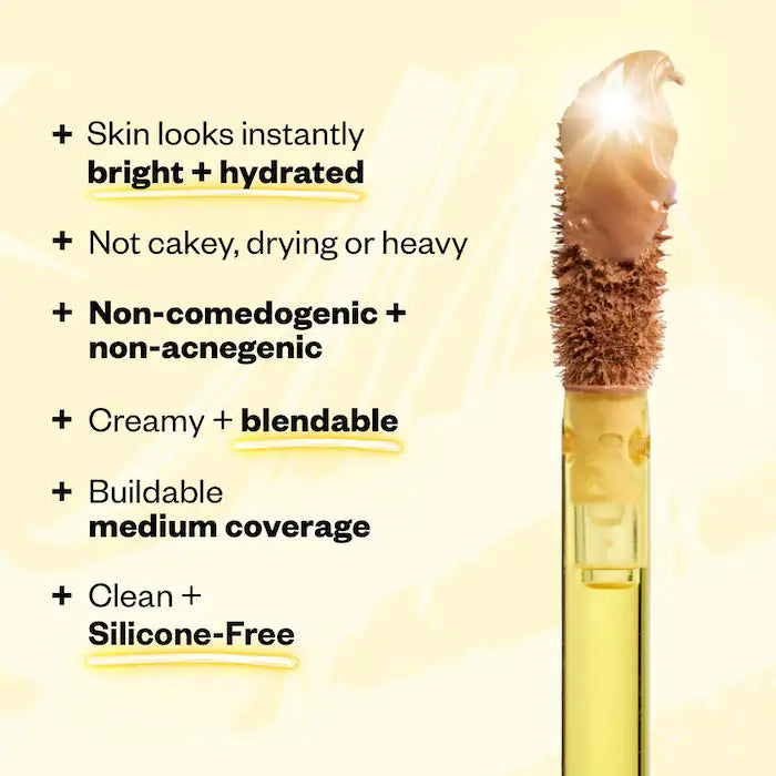 Kosas
Revealer Super Creamy + Brightening Concealer with Caffeine and Hyaluronic Acid Color: Tone 05 W - medium with golden undertones