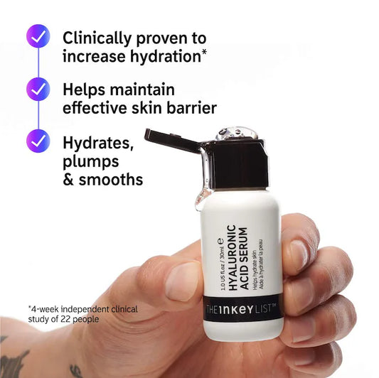 The INKEY List
Hyaluronic Acid (HA) Hydrating Face Serum Size: 1 oz/ 30 mL