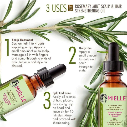 MIELLE Rosemary Mint Scalp & Hair Strengthening Oil
