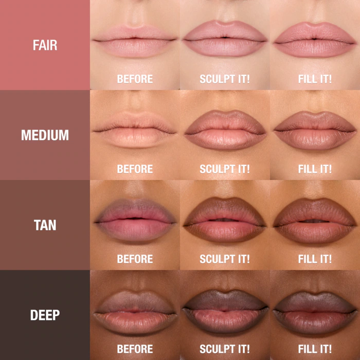 Charlotte Tilbury
Super Nudes Lip Cheat Contour Duo Lip Liner Color: Medium - Sculpt: Neutral Cool Taupe Fill: Warm Sepia