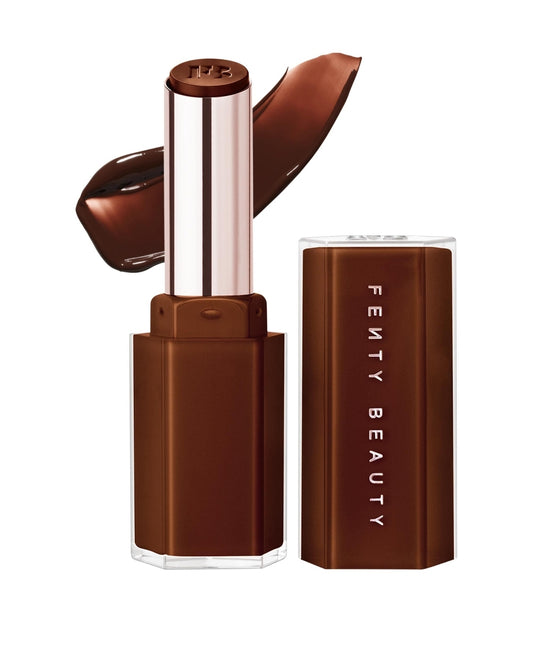Fenty Beauty by Rihanna 
Gloss Bomb Stix High-Shine Gloss Stick Color: Hot Chocolit - rich brown