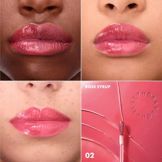 SEPHORA COLLECTION 
Totally Juicy Lip Tint Color: 02 Rose Syrup - rosewood pink