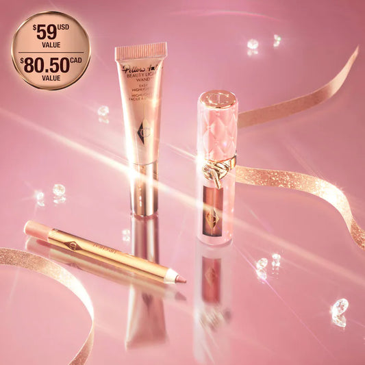 Charlotte Tilbury 
Lip and Cheek Trio Makeup Gift Set Color: Pillow Talk - Nude Pink