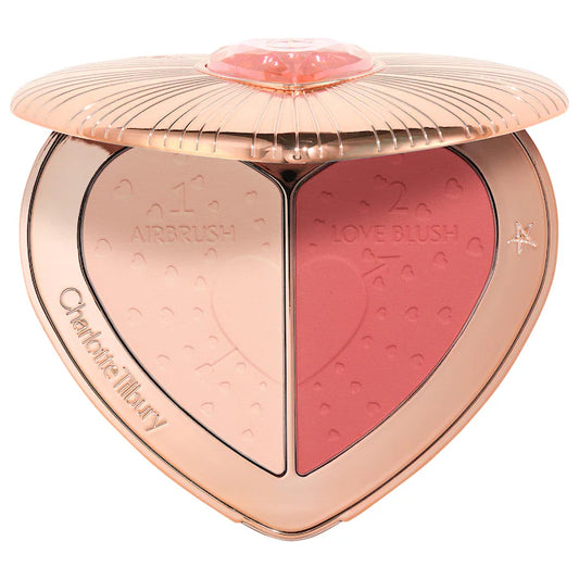 Charlotte Tilbury 
Pillow Talk Beauty Soulmates Airbrush Flawless Finish Brightening and Blush Powder Palette Color: Pillow Talk Flawless Rosewood
