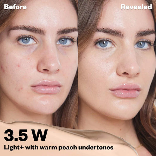 Kosas 
Revealer Super Creamy + Brightening Concealer with Caffeine and Hyaluronic Acid Tone 3.5 W - light+ with peachy golden undertones