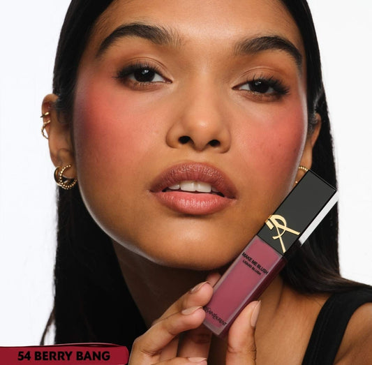 Yves Saint Laurent 
Make Me Blush 12H Blurring Liquid Blush Color: 54 Berry Bang - deep red berry