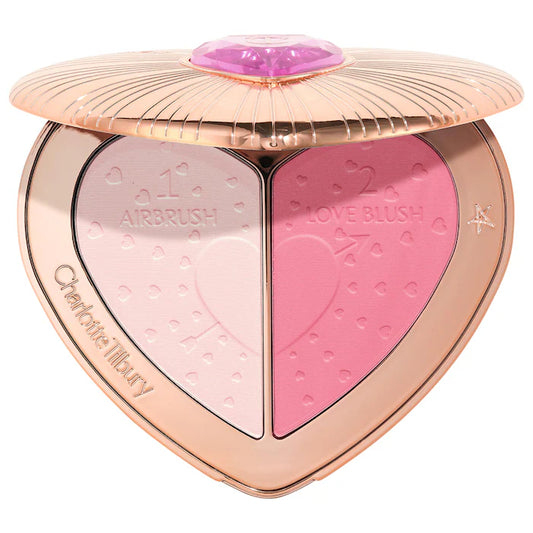 Charlotte Tilbury 
Pillow Talk Beauty Soulmates Airbrush Flawless Finish Brightening and Blush Powder Palette Color: Flawless Pink