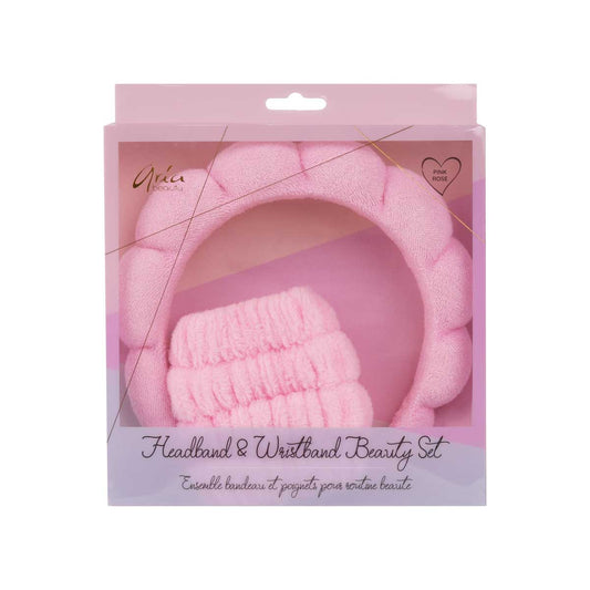 ARIA BEAUTY
Headband & Wristband Beauty Set in Pastel Pink