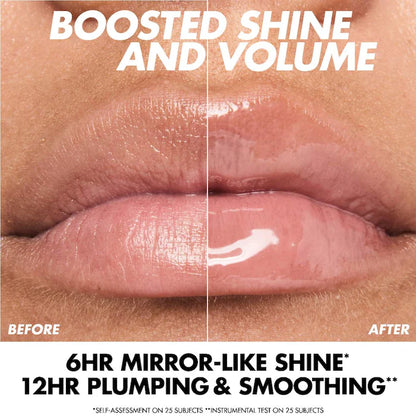 MAKE UP FOR EVER 
Super Boost Moisturizing & Plumping Lip Gloss Color: 02 Fairy Glimmer - holographic gold and pink shimmer