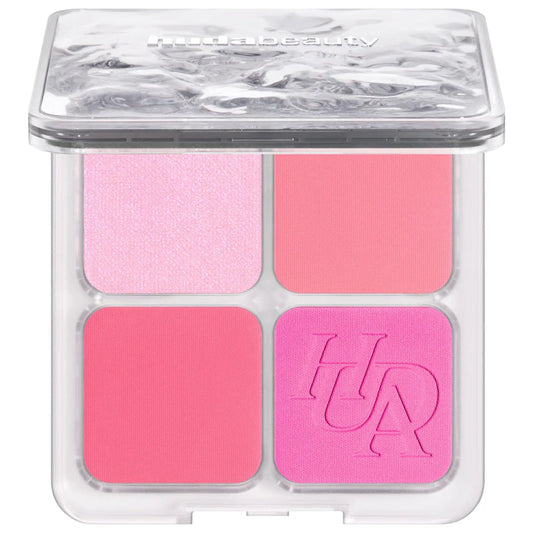 HUDA BEAUTY 
Blush Filter Blurring Blushlighters Palette Color: Baby Pink - A playful mix of bubblegum pink, soft pinks, ballet and electric tones