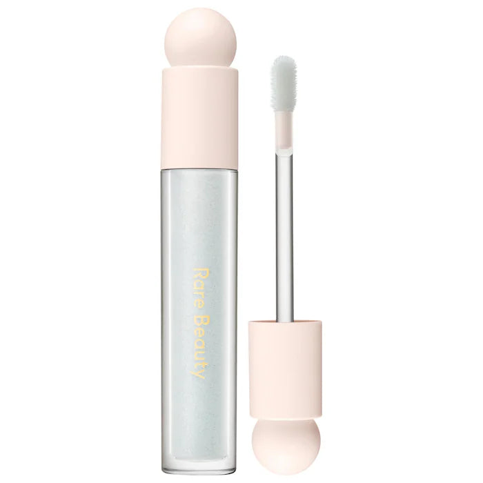 Rare Beauty by Selena Gomez 
Positive Light Luminizing Lip Gloss Color: Dazzle - sheer blue with multicolored shimmer