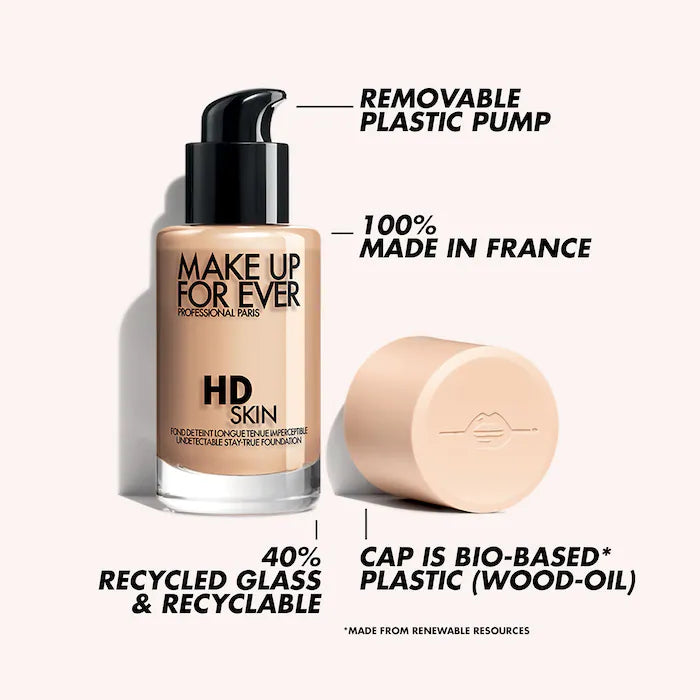 MAKE UP FOR EVER 
HD Skin Waterproof Natural Matte Foundation Color: 1N10 Ivory - for fair to light skin tones with neutral undertones
