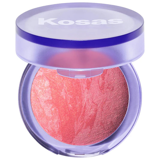 Kosas 
Blush is Life Baked Talc-Free Dimensional + Brightening Blush Color: Hype - warm poppy pink
