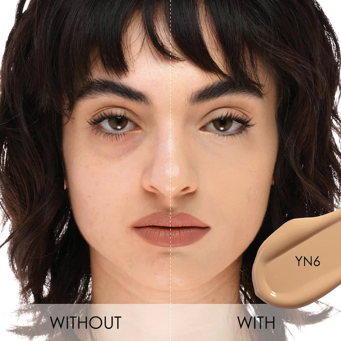 NATASHA DENONA 
Hy-Glam Brightening & Hydrating Medium to Full Coverage Crease Proof Serum Concealer Color: YN6 - light medium yellow