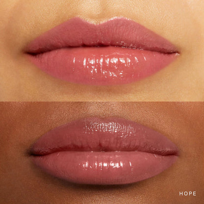 Rare Beauty by Selena Gomez 
Soft Pinch Tinted Lip Oil Stain Color: Hope - nude mauve