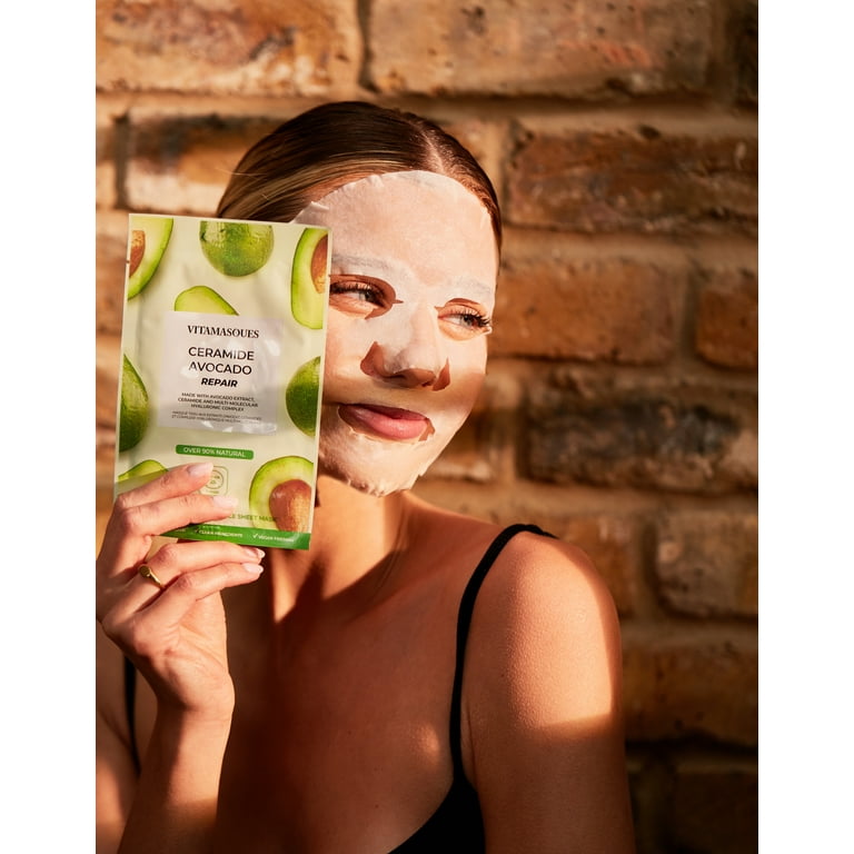 Vitamasques Ceramide Avocado Repair Sheet Mask, For All Skin Types, One Sheet Mask