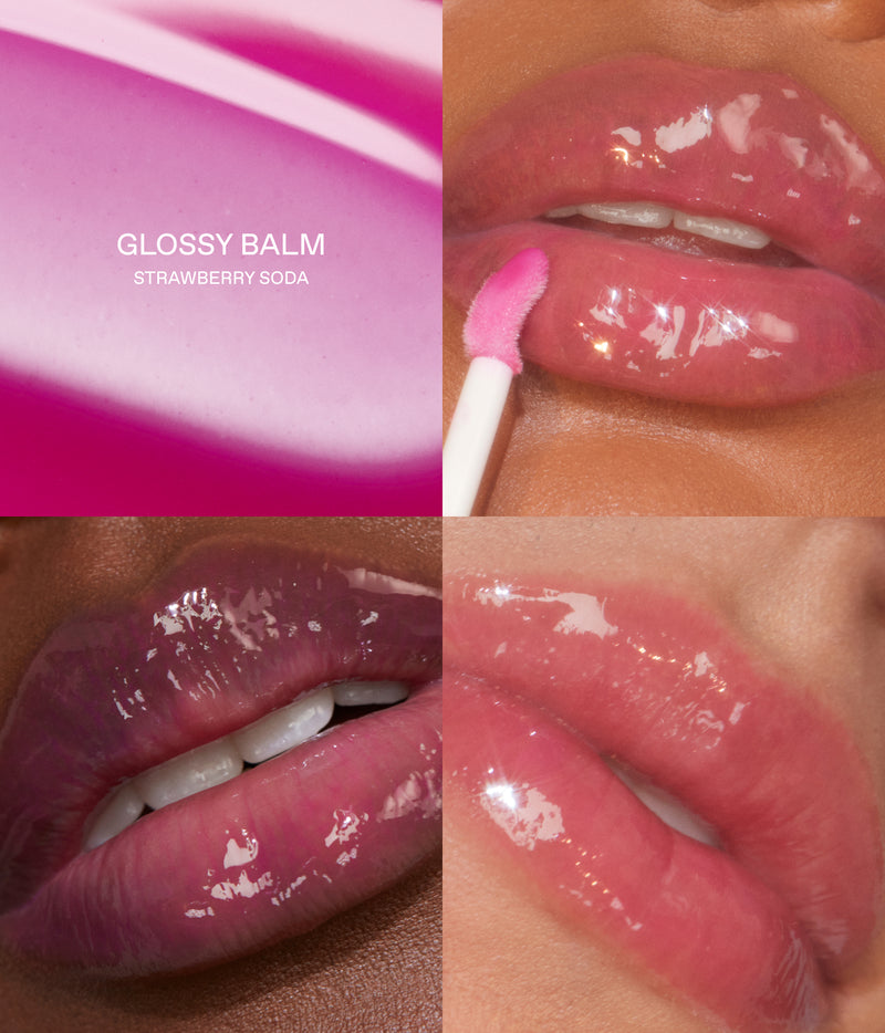 REM BEAUTY essential drip glossy balm
Strawberry Soda bright strawberry pink