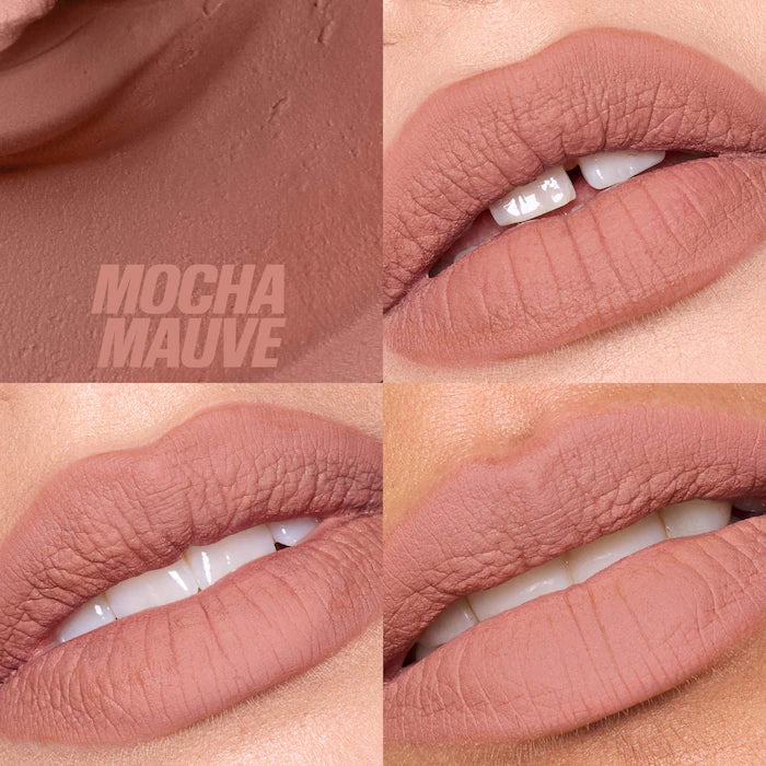 HUDA BEAUTY 
Liquid Matte Mousse Soft Blur Lip Cream Color:Mocha Mauve - For a cool-toned beige